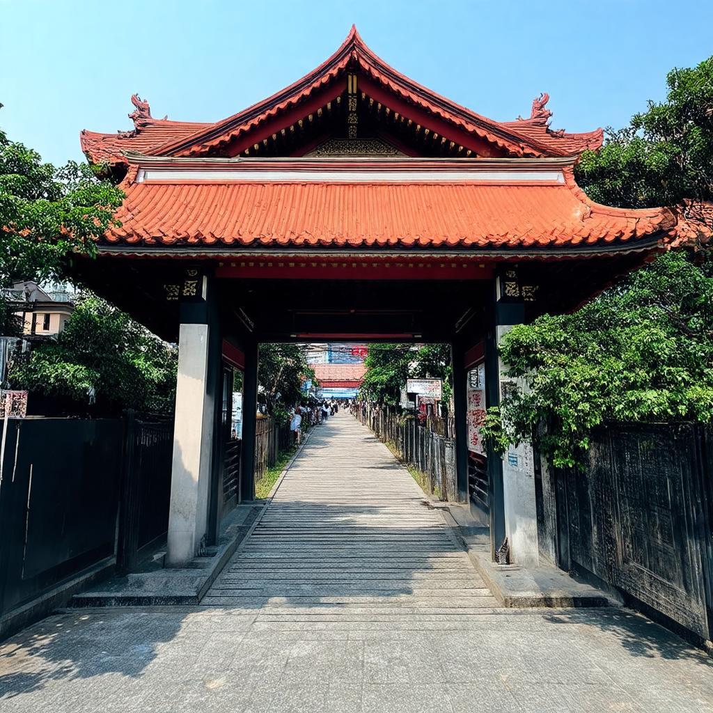 Cổng vào chùa Bình An Khu phố 1 Tân Tạo A Bình Tân dẫn lối đến nơi thanh tịnh